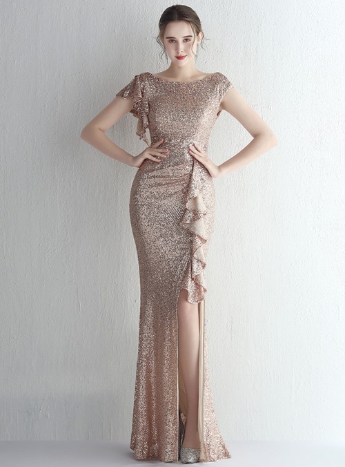 [판매] 이브닝 드레스 - 1268 (골드 당일 픽업 가능)